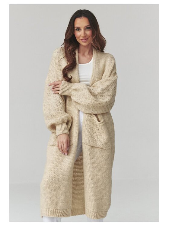 Makadamia Makadamia Sweter S172 Beżowy Loose Fit