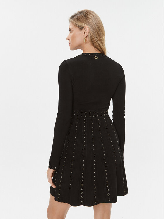 TWINSET TWINSET Плетена рокля 232TT3173 Черен Regular Fit