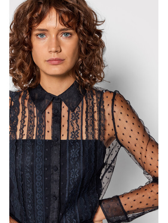 Red Valentino Red Valentino Košulja WR0AB03Z Crna Regular Fit