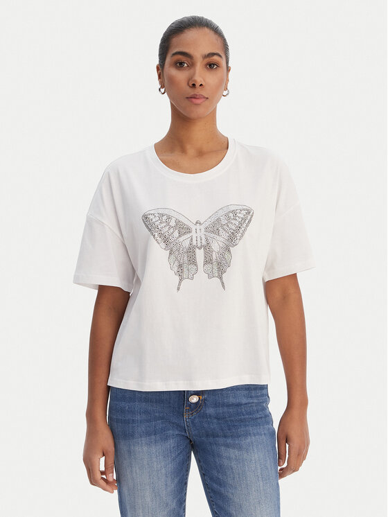 Fracomina Tricou FR26ST3046J401N5 Alb Regular Fit