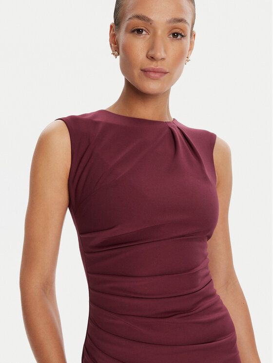 Rinascimento Rinascimento Kokteilinė suknelė CFC0125332003 Vyšninė Slim Fit
