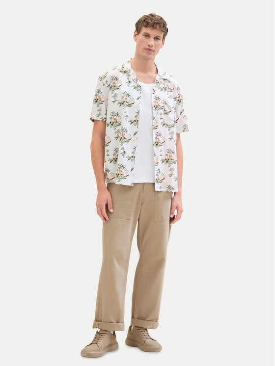 Tom Tailor Denim Tom Tailor Denim Koszula 1040992 Biały Relaxed Fit