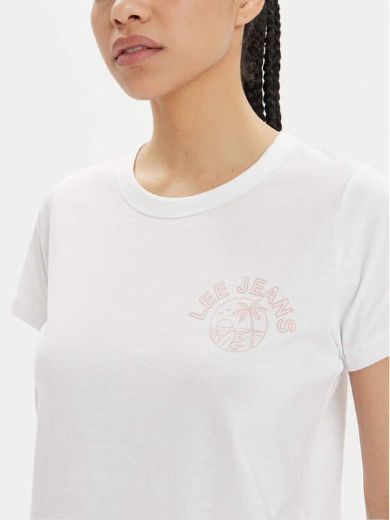 Lee Lee T-shirt 112350224 Bijela Slim Fit