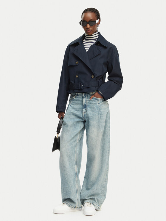 Tommy Jeans Tommy Jeans Trench DW0DW22322 Bleumarin Relaxed Fit