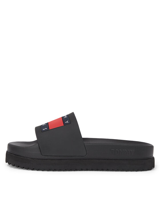 Tommy Jeans Tommy Jeans Pantoletten Tjw Elevated Flatform Slide EN0EN02451 Schwarz