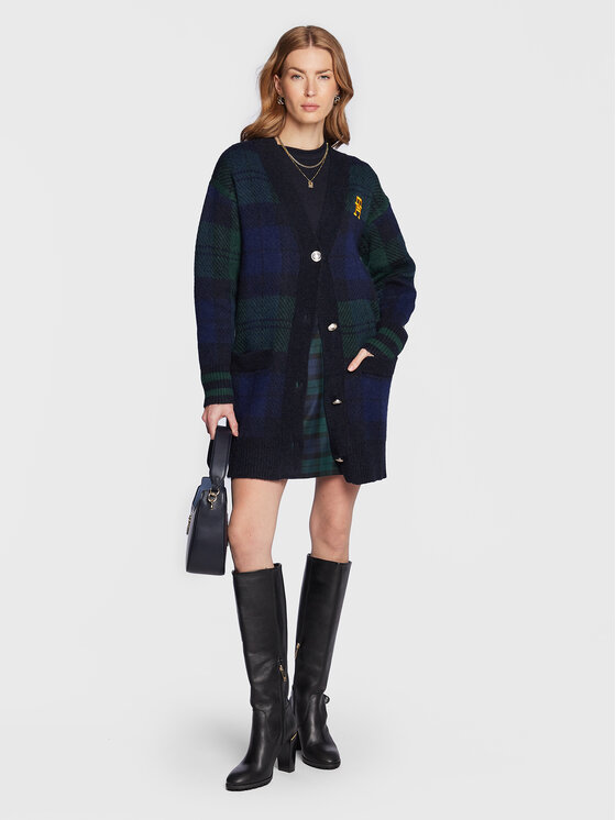 Cardigan Tartan WW0WW36993 Blu scuro Regular Fit