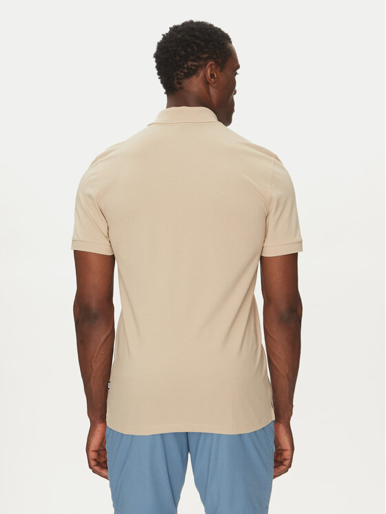BOSS BOSS Тениска с яка и копчета Pallas 50468362 Бежов Regular Fit