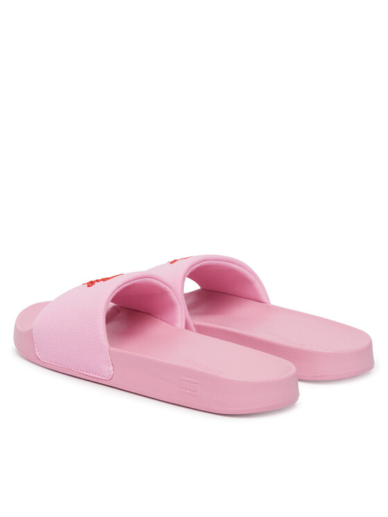 Tommy Hilfiger Tommy Hilfiger Чехли Th Script Pool Slide FW0FW09286 Розов