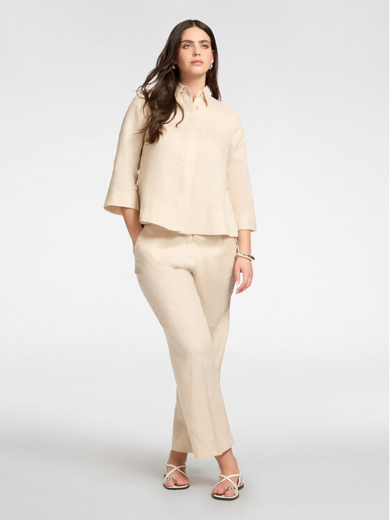Elena Mirò Elena Mirò Spodnie materiałowe P007P000494N002 Kremowy Regular Fit