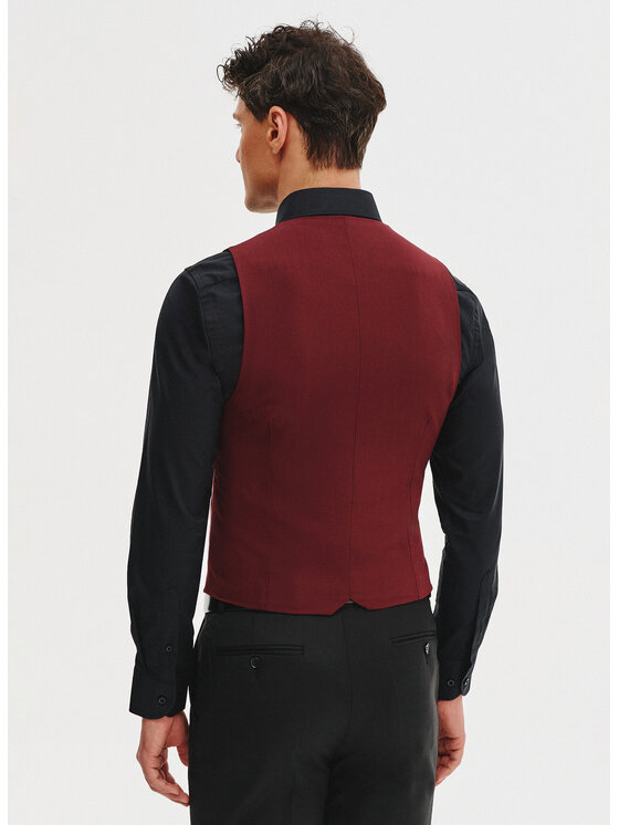 Pako Lorente Pako Lorente Kamizelka P25SF-8X-011 Bordowy Slim Fit