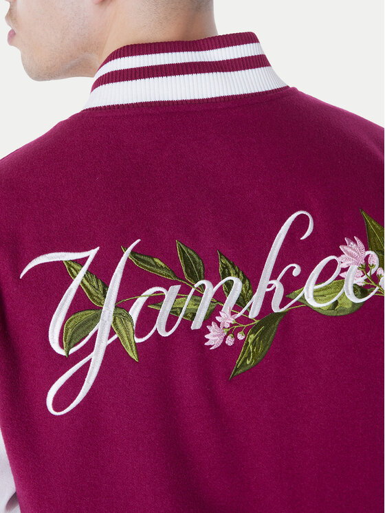 New Era New Era Bomber jakna Yankees MLB Floral 60596333 Bordo rdeča Regular Fit