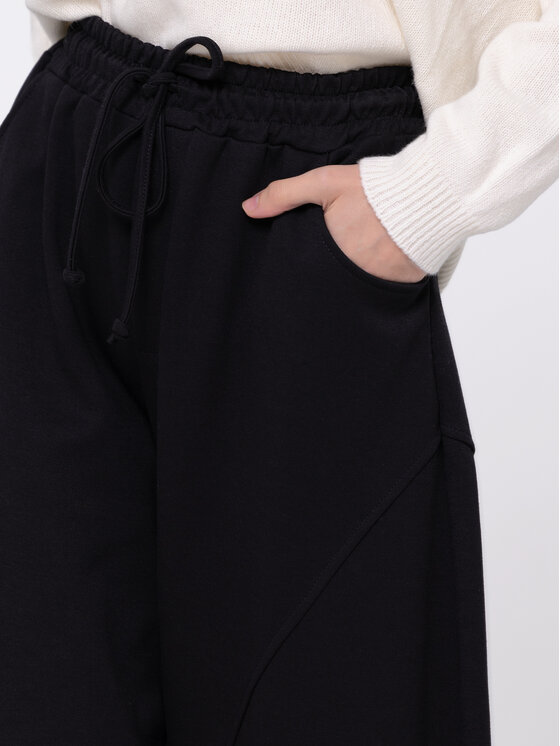 Miss LK Miss LK Spodnie materiałowe MISSLKS Czarny Loose Fit