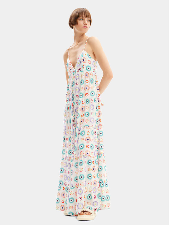 Desigual Desigual Rochie de vară Galactica 24SWVW06 Alb Regular Fit