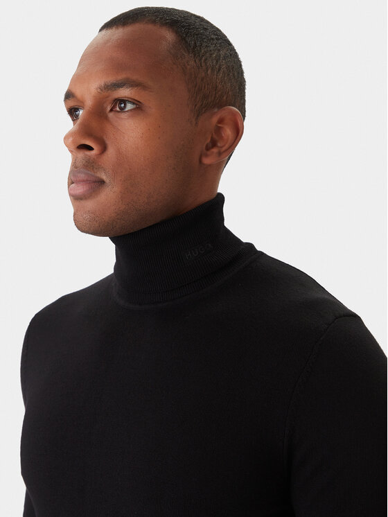 HUGO HUGO Rollkragenpullover San Thomas-M 50474174 Schwarz Slim Fit