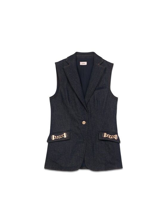 Oltre Oltre Giacca di transizione L402R000022N034 Blu A-Line Fit