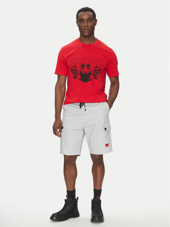 HUGO HUGO Medžiaginiai šortai Garlio 50510594 Pilka Regular Fit