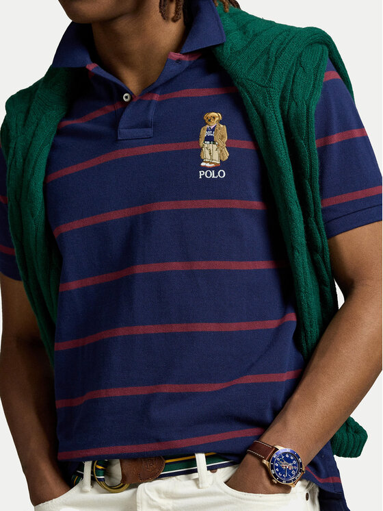 Polo Ralph Lauren Polo Ralph Lauren Pólóing 710971839001 Sötétkék Custom Slim Fit