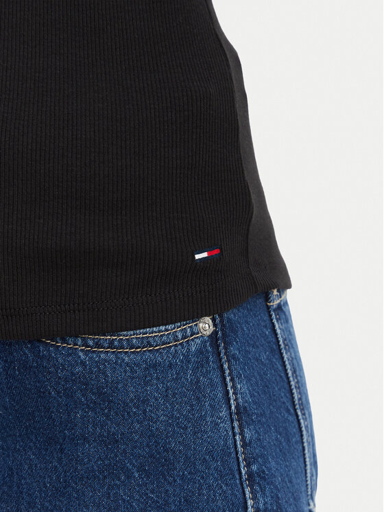 Tommy Jeans Tommy Jeans Top Ess Logo 1 DW0DW22806 Nero Slim Fit