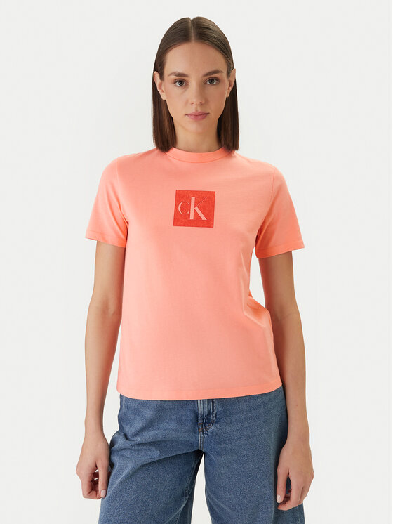 Calvin Klein Jeans Calvin Klein Jeans Póló LV047F819G Narancssárga Classic Fit