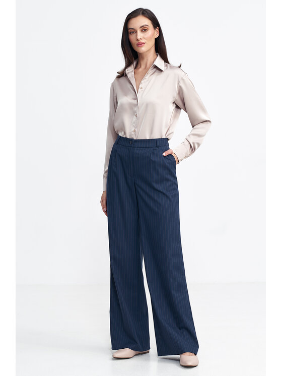 NIFE NIFE Spodnie materiałowe SD105 Granatowy Relaxed Fit