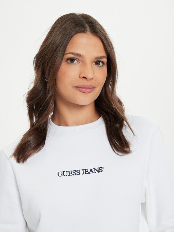 Guess Jeans Guess Jeans Džemperis W4YQ10 KC811 Balta Regular Fit