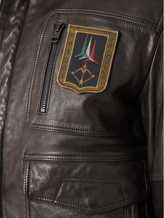 Aeronautica Militare Aeronautica Militare Bőrkabát 252PN0846U100839 Fekete Regular Fit