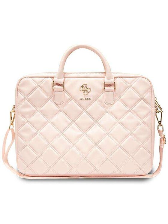 Guess Guess Torba na laptopa Quilted 4G Różowy