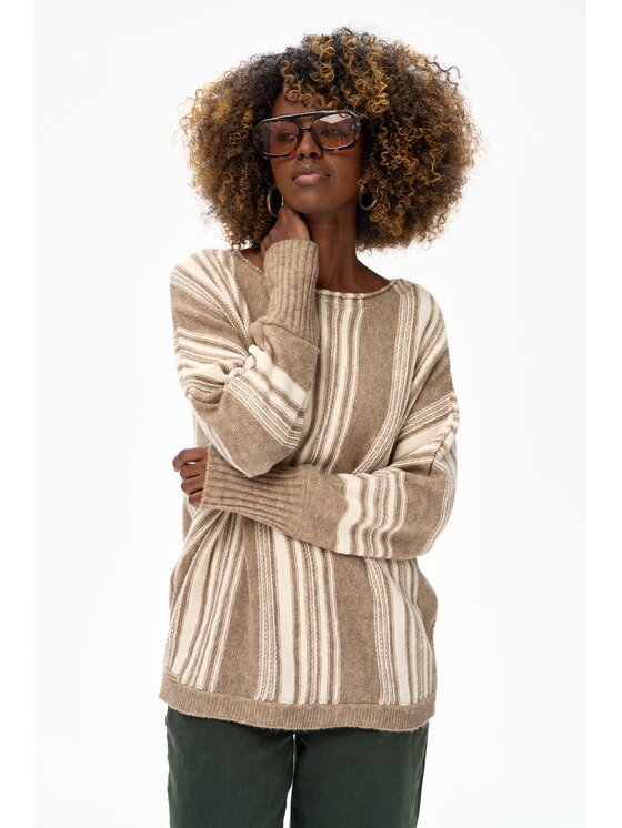 blue shadow blue shadow Sweter Hippie Brązowy Regular Fit