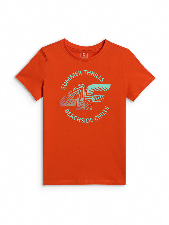 4F 4F T-Shirt BEACHSIDE CHILL Czerwony Loose Fit