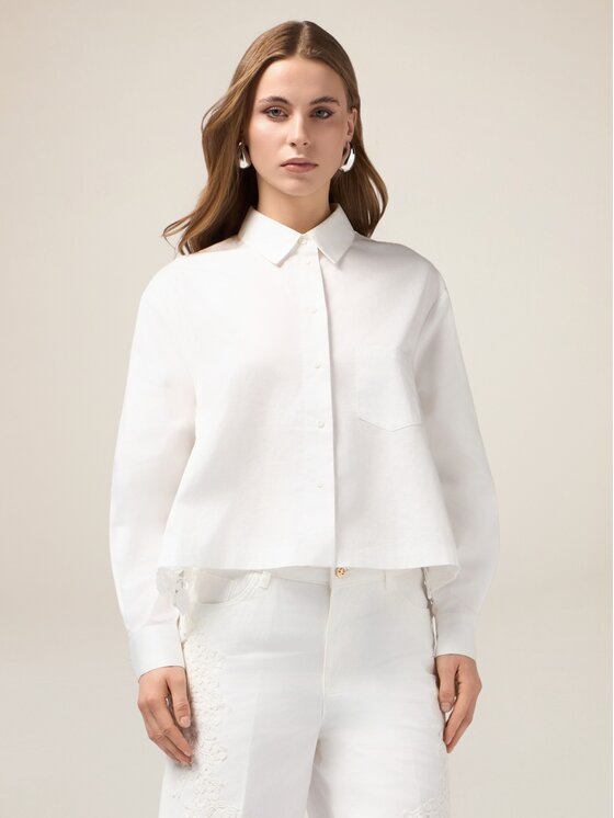 Oltre Oltre Camicia 5182J000730N011 Bianco Boxy Fit