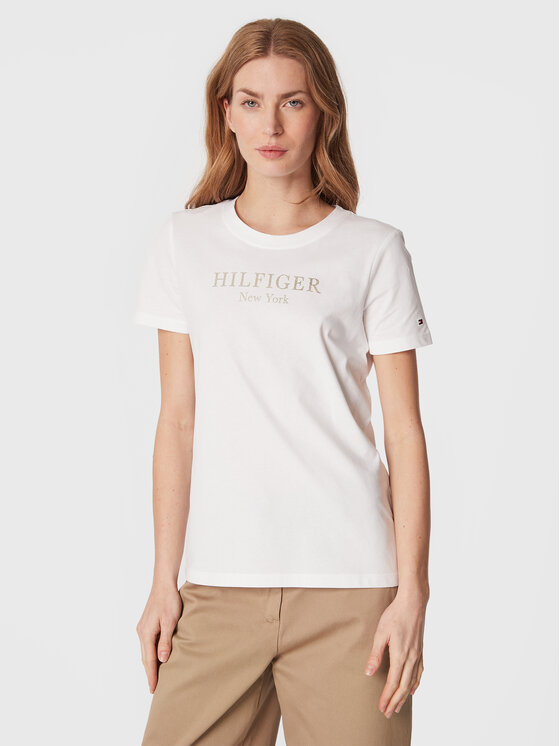 Női Póló Tommy Hilfiger, Méret: S, Fehér, Foil WW0WW37194