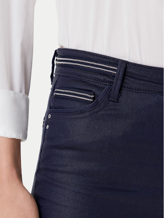 Morgan Morgan Kalhoty z materiálu 212-PALONA Tmavomodrá Slim Fit