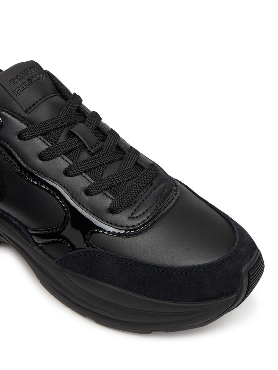 Tommy Hilfiger Tommy Hilfiger Laisvalaikio batai Chunky Runner Patent FW0FW08840 Juoda