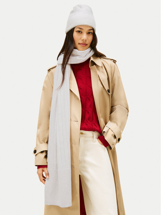 Tommy Hilfiger Tommy Hilfiger Set Schal und Mütze Flag Fluffy AW0AW17994 Beige