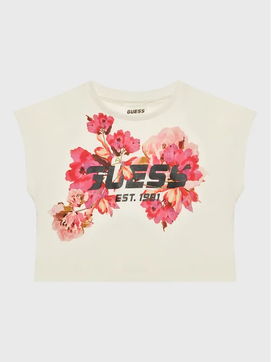 Guess T-Shirt J3RI42 K8HM3 Weiß Regular Fit