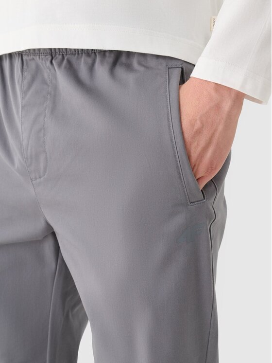 4F 4F Pantaloni di tessuto 4FWMM00TTROM0944-25S Grigio Regular Fit