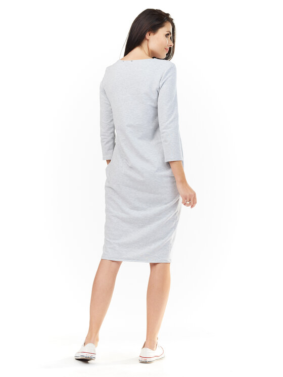 Awama Awama Vestito di maglia L059 Grigio Basic Fit