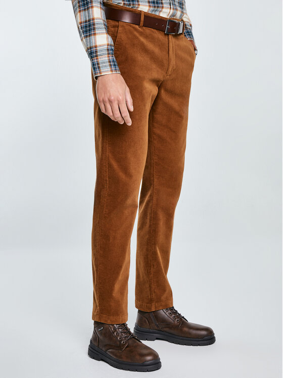 BIG STAR BIG STAR Chinosy TREVIS Brązowy Slim Fit