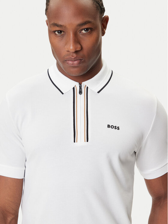 BOSS BOSS Polokošeľa Philix 50544450 Biela Slim Fit