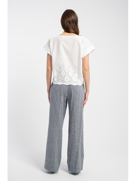 CLICK CLICK Bluzka 10-6883 Biały Loose Fit