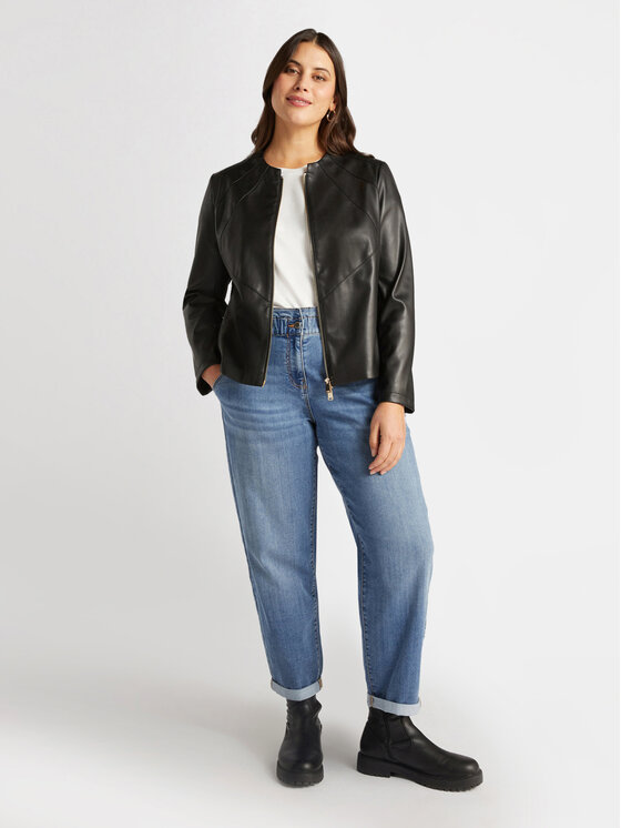 Fiorella Rubino Fiorella Rubino Giacca in similpelle R341T001190N033 Nero Slim Fit