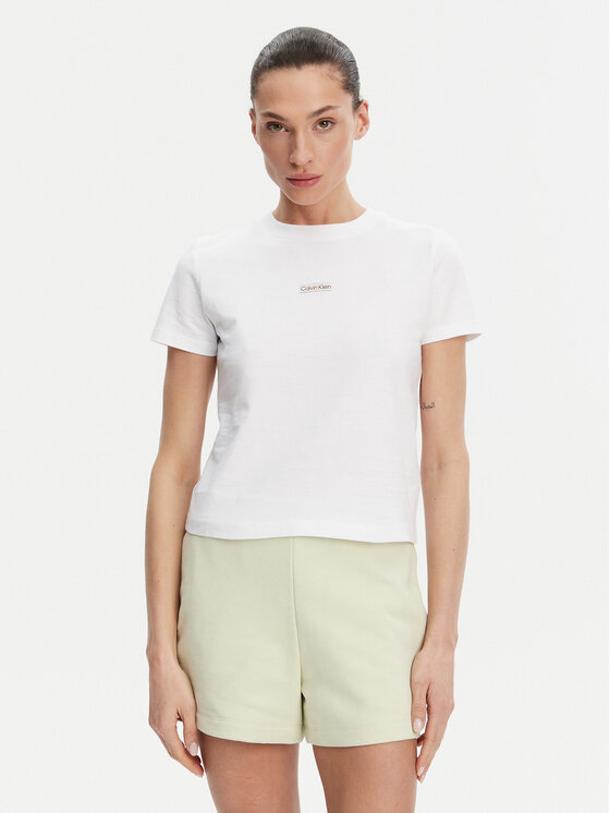 Calvin Klein Jeans Calvin Klein Jeans T-Shirt Placed Institutional J20J225524 Bílá Slim Fit