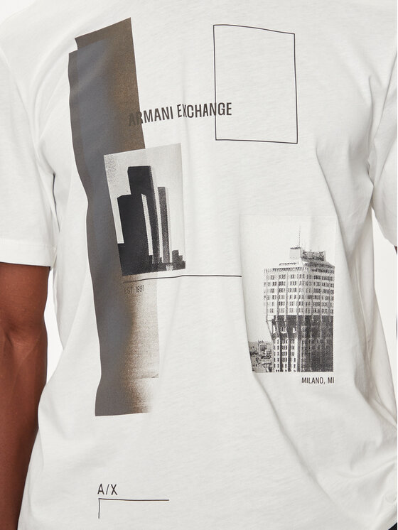Armani Exchange Armani Exchange T-shirt 6DZTHZ ZJBYZ 61AK Bijela Regular Fit