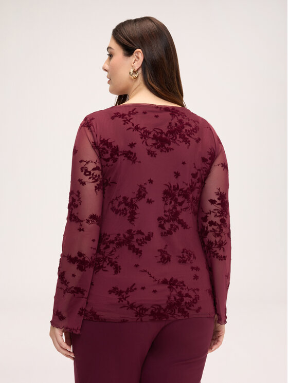 Fiorella Rubino Fiorella Rubino Bluzka G098L009485N036 Bordowy Regular Fit