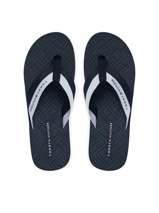 Tommy Hilfiger Tommy Hilfiger Čības uz pirksta Webbing Strap Flag Embossed FM0FM05807 Tumši zils