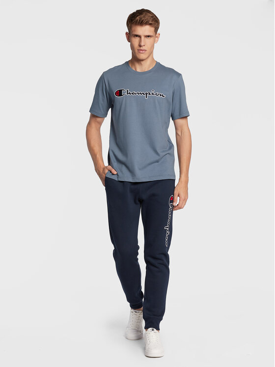 T-shirt Script Logo Embroidery 218007 Blu Regular