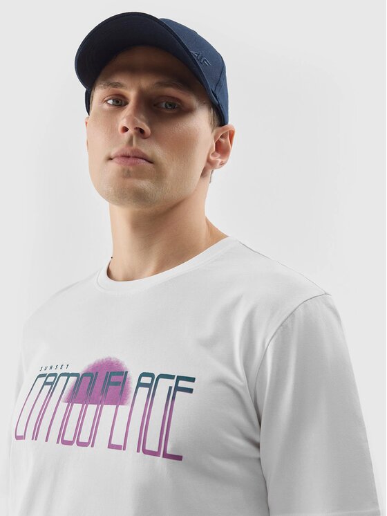 4F 4F T-Shirt 4FWSS24 TTSHM1288 10S BIAŁY M Biały Regular Fit