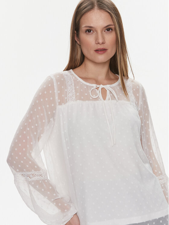 Vila Vila Bluza Edee 14079577 Bela Regular Fit
