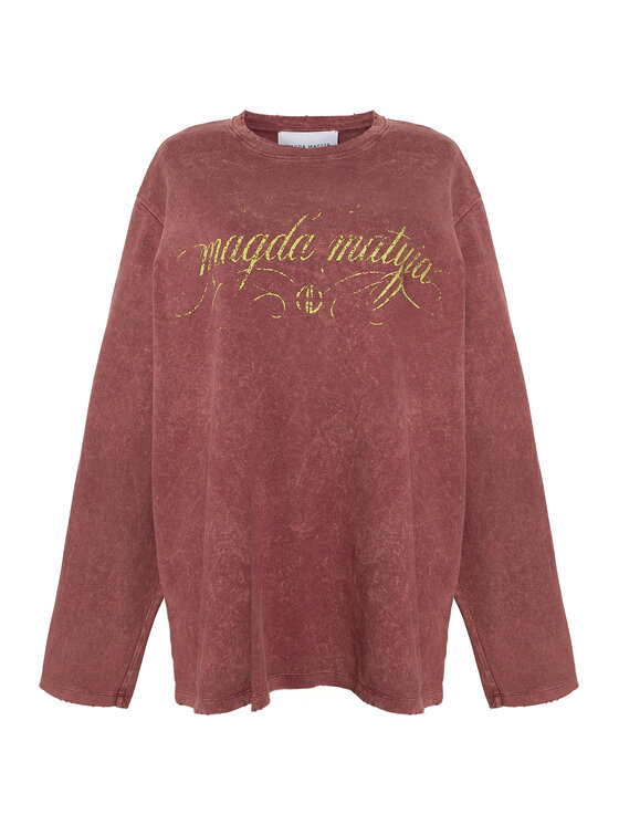 Magda Matyja Magda Matyja Bluzka ALEX LONGSLEEVE BURGUNDY Bordowy Loose Fit