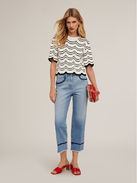 Motivi Motivi Jeansy P547Q003850N004 Turkusowy Cropp Fit